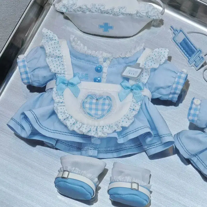 [BUNJANG] 20cm Doll Clothes - Cat Nurse Outfit (Unspecified Attribute) / 인형옷 20깅 냥간호사 고양이 간호사 무속성 옷장 20cm