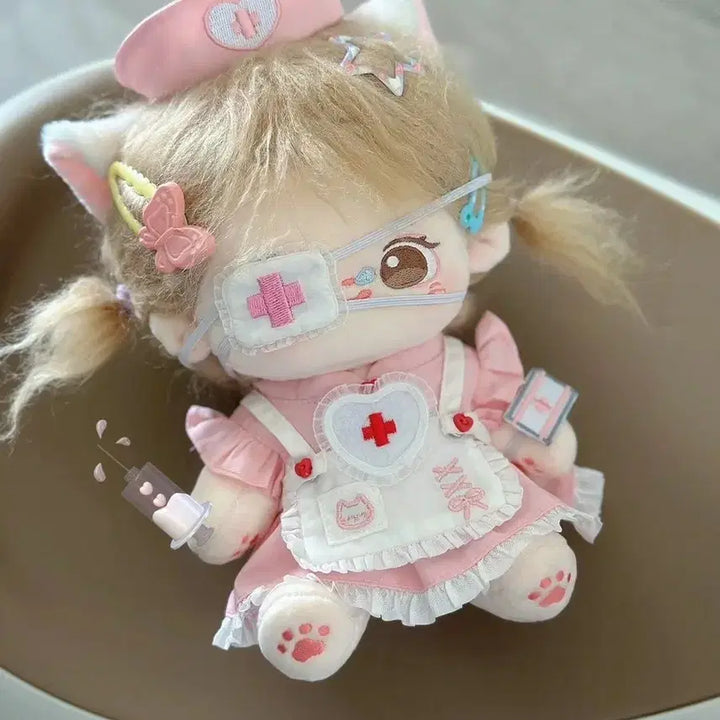 [BUNJANG] 20cm Doll Clothes - Cat Nurse Outfit (Unspecified Attribute) / 인형옷 20깅 냥간호사 고양이 간호사 무속성 옷장 20cm