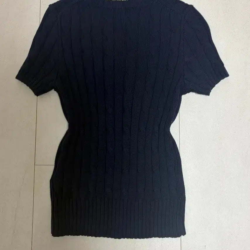[BUNJANG] Polo Ralph Lauren Navy Cable Knit Short Sleeve Sweater / 배송비포함) 폴로 꽈배기 니트 폴로 랄프로렌 네이비 케이블 반팔 니트