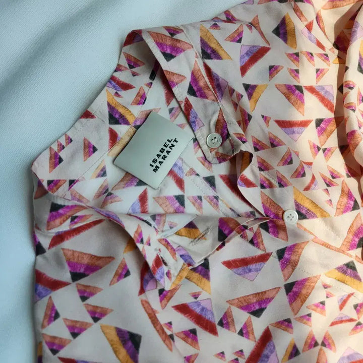 [BUNJANG] Isabel Marant Silk Geometric Pattern Blouse / 매장판매중)24이자벨마랑 실크 블라우스 (34)