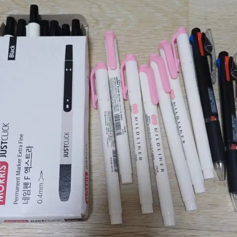 [SOLD OUT] 모리스 저스트클릭 네임펜, 형광펜, 볼펜 일괄