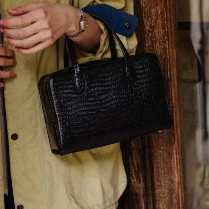 [BUNJANG] Tuttie Roce Bag Small Croc Black / 투티에 로케백 스몰 크로커 블랙 풀박스