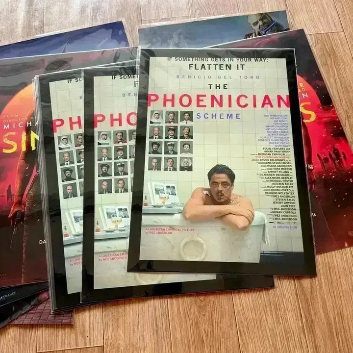 [BUNJANG] Phenikian Scheme French Dispatch Original Poster &amp; Artist Badge Set / 페니키안스킴 오리지널 포스터 아티스트뱃지 웨스앤더슨 영화 프렌치디스패치