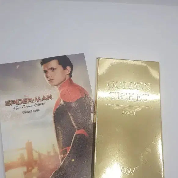 [BUNJANG] Spider-Man: Far From Home Postcard &amp; CGV Golden Ticket Set / 스파이더맨 파프롬홈 엽서 + CGV 골든티켓 2021