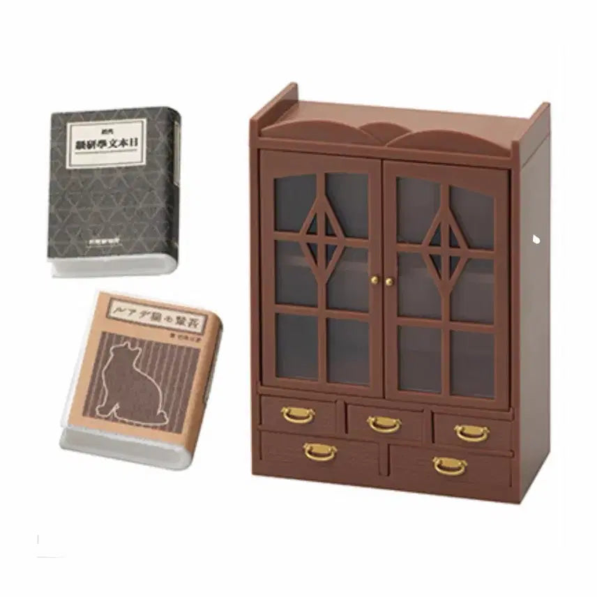 [BUNJANG] Re-Ment Miniature Display Cabinet &amp; Book Food Kit (Sealed) / 리멘트 장식장과 책 식완