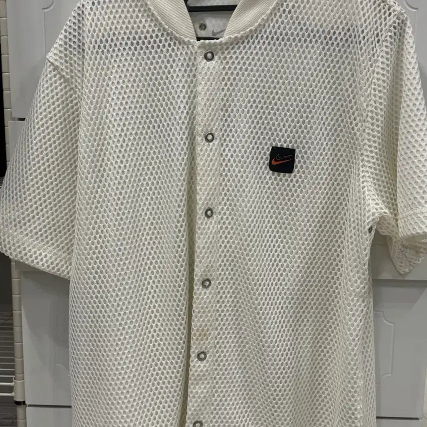 [BUNJANG] Nike Mesh Baseball Jersey Cream White / 나이키(Nike) 메쉬 베이스볼 셔츠 크림화이트
