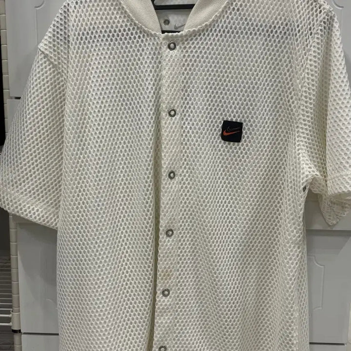 [BUNJANG] Nike Mesh Baseball Jersey Cream White / 나이키(Nike) 메쉬 베이스볼 셔츠 크림화이트