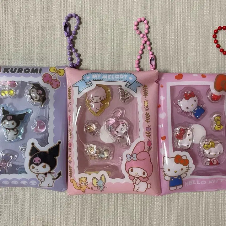 [BUNJANG] Sanrio Candy Bong Bong Sticker Pouch Mini Keychain (Set of 3) / 새상품)  산리오 캔디봉봉 스티커 파우치 미니 키링 3개