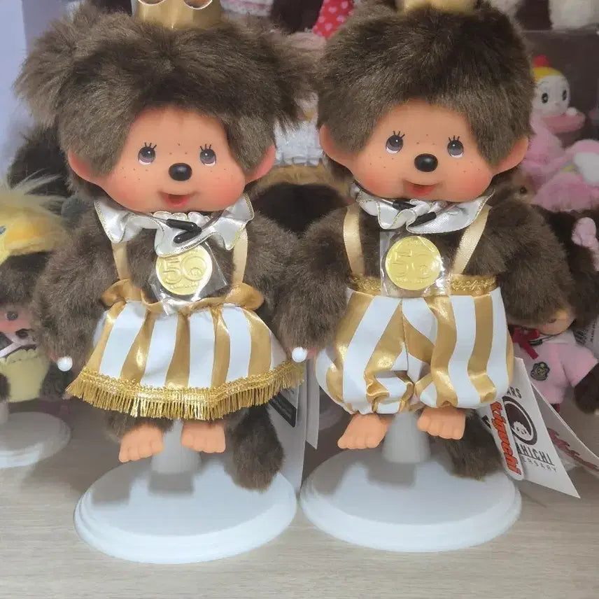[BUNJANG] 50th Anniversary Crown Monchhichi Doll Set / 50주년 왕관 몬치치 인형 세트