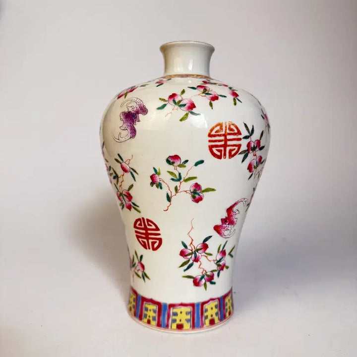 [BUNJANG] Celadon Vase with Underglaze Blue Decoration of Pears and Bats / 분채 복수문 매병