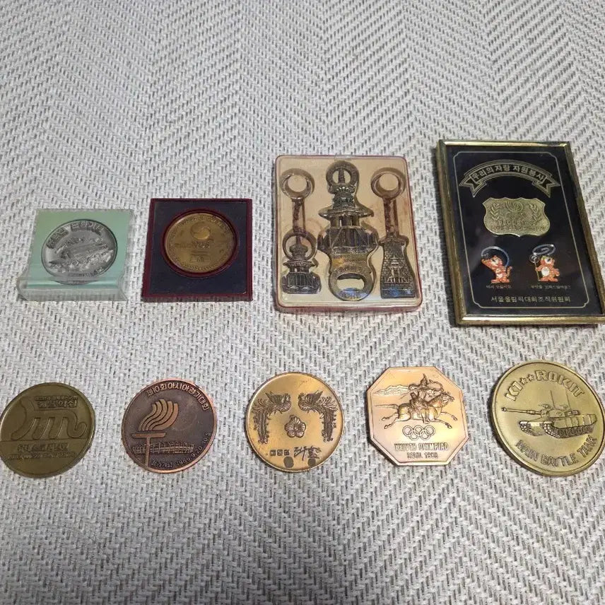 [BUNJANG] Vintage 1980s Commemorative Medals Collection (9 Pieces) / 80년대 빈티지 각종기념메달9개