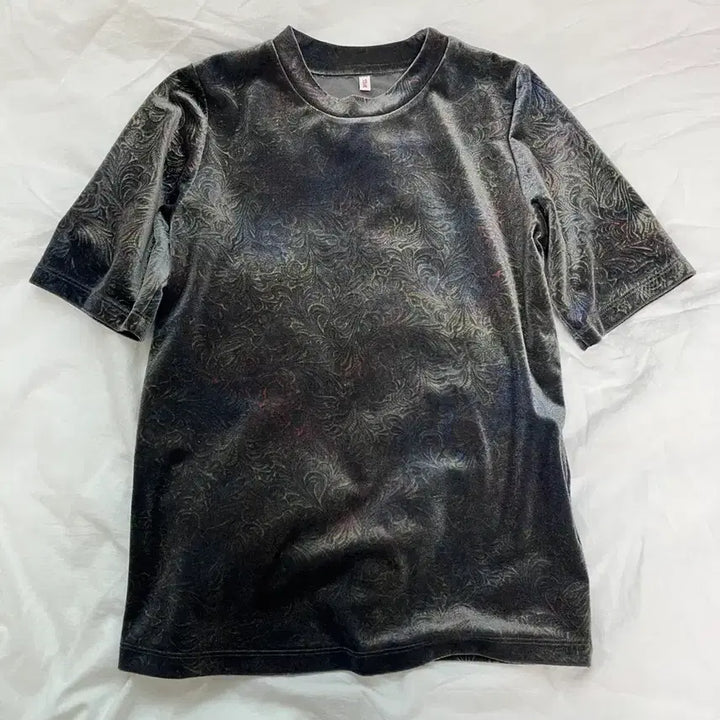 [BUNJANG] Teak Velvet Short Sleeve T-Shirt / 티크 Teak 벨벳 반팔티셔츠