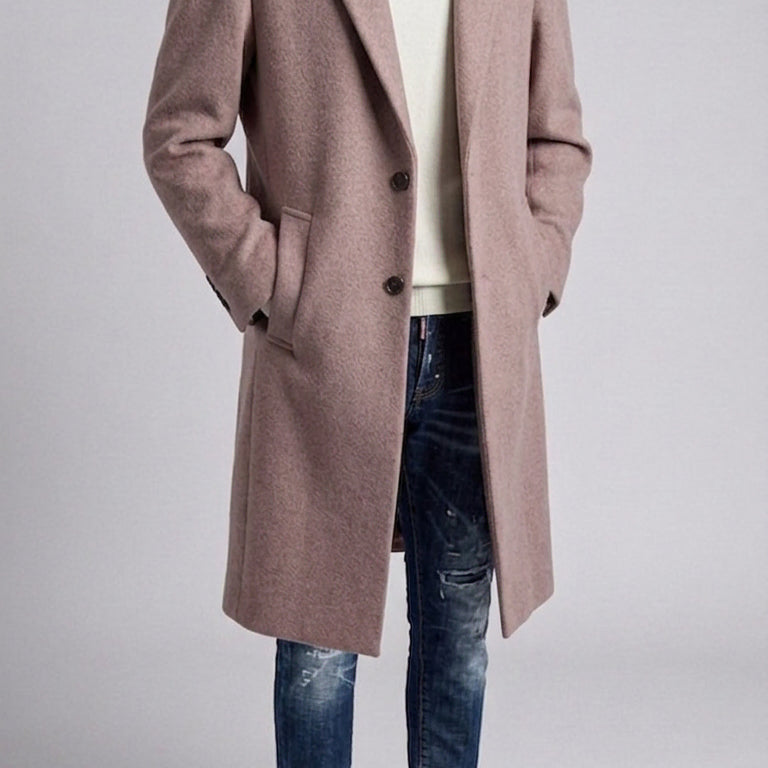 [BUNJANG] Vanhart di Albazar Italian Handmade Pink Semi-Oversized Wool Cashmere Coat / 반하트 디 알바자/이태리 핸드메이드 핑크 세미오버핏 코트/50[105]