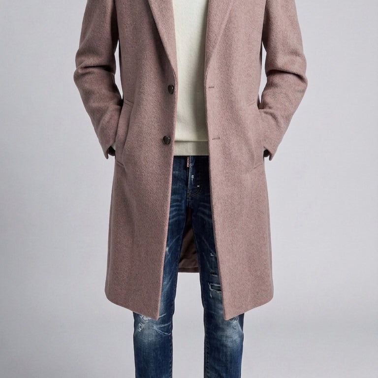 [BUNJANG] Vanhart di Albazar Italian Handmade Pink Semi-Oversized Wool Cashmere Coat / 반하트 디 알바자/이태리 핸드메이드 핑크 세미오버핏 코트/50[105]