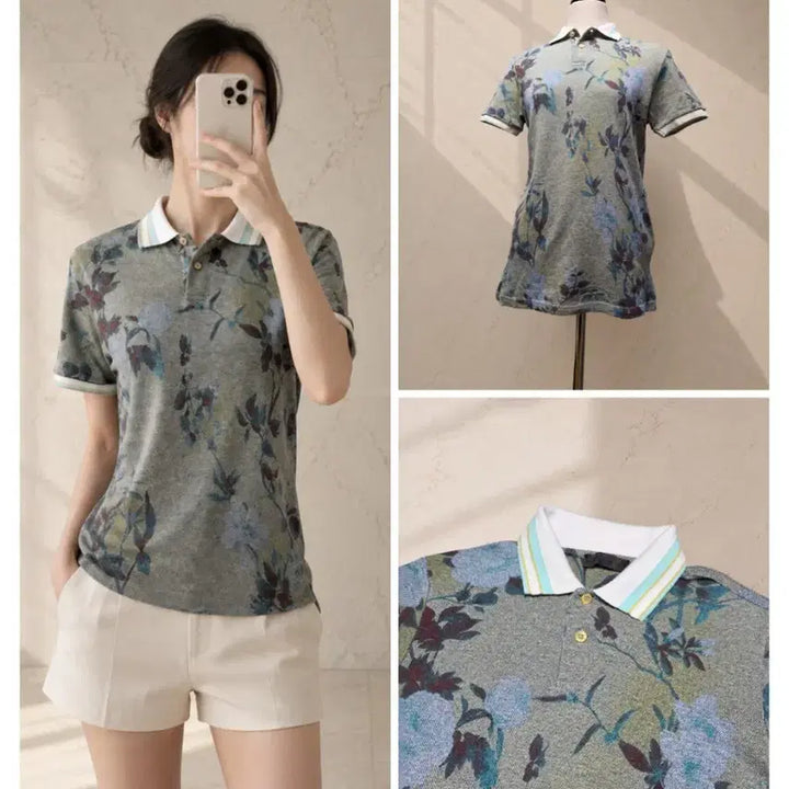 [BUNJANG] Etro Flower Pattern PK Short Sleeve T-Shirt / (정품) ETRO 플라워 패턴 PK 반팔 티셔츠 / S (44)