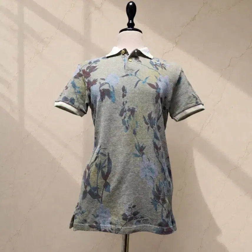 [BUNJANG] Etro Flower Pattern PK Short Sleeve T-Shirt / (정품) ETRO 플라워 패턴 PK 반팔 티셔츠 / S (44)