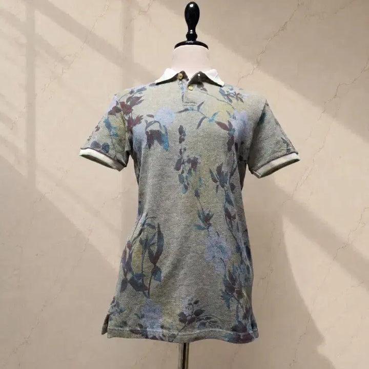 [BUNJANG] Etro Flower Pattern PK Short Sleeve T-Shirt / (정품) ETRO 플라워 패턴 PK 반팔 티셔츠 / S (44)