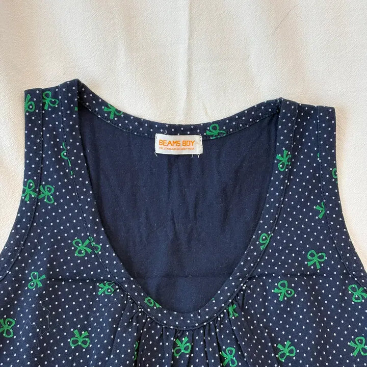 [BUNJANG] BEAMS BOY Polka Dot Sleeveless Top Navy / (주말할인)BEAMS BOY 도트 민소매 탑