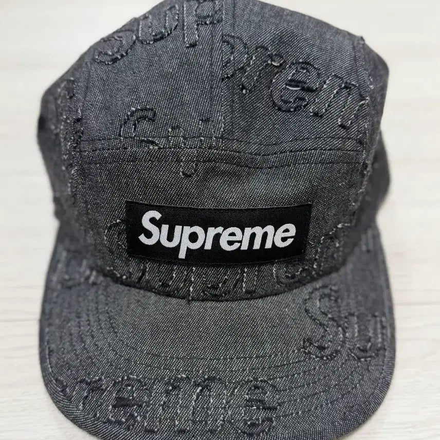 [BUNJANG] Supreme Raised Denim Camp Cap Black / 슈프림 모자
