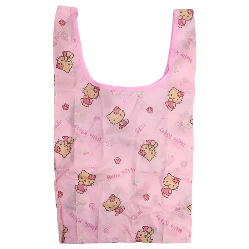 [BUNJANG] Sanrio Tanning Hello Kitty Eco Bag with Storage Pouch Pink / [26년신상]산리오 태닝키티 장바구니 헬로키티 에코백 수납파우치포함 핑크