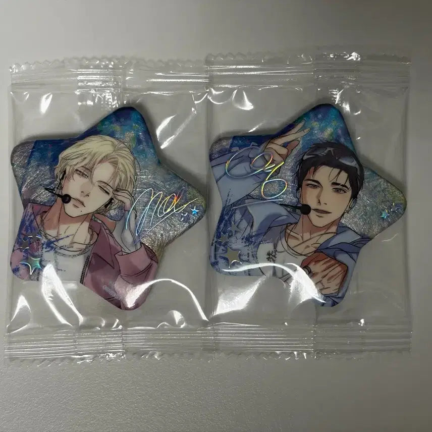 [BUNJANG] Sparkles Resin Popup Backlight Can Badge Han Seoin Baek Youngwoon Set / 스파클즈 레진 팝업 백라이트 캔뱃지 한서인 백영운 세트