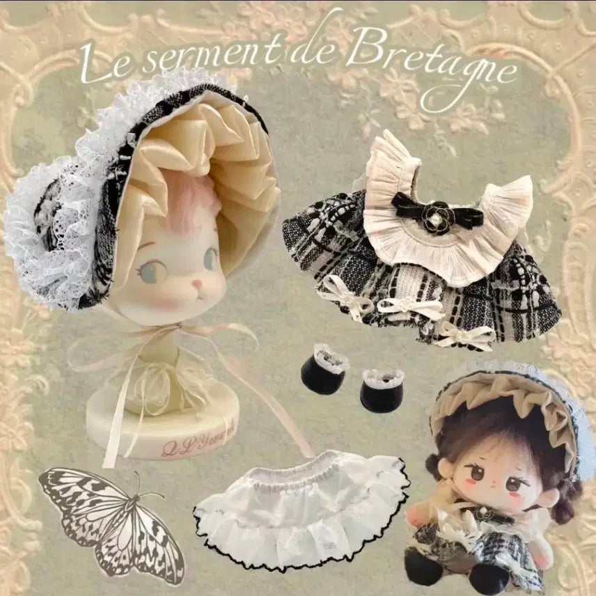 [BUNJANG] 20cm Doll Clothes Antique Dress Set / 20cm~ 솜인형 옷장