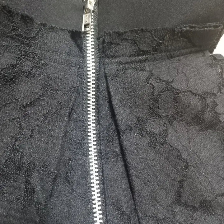 [BUNJANG] LUCKY CHOUETTE Black Lace Pintuck Pleated Skirt Size 40 / 럭키슈에뜨 블랙 레이스 핀턱주름 스커트 40사이즈(상태굿)