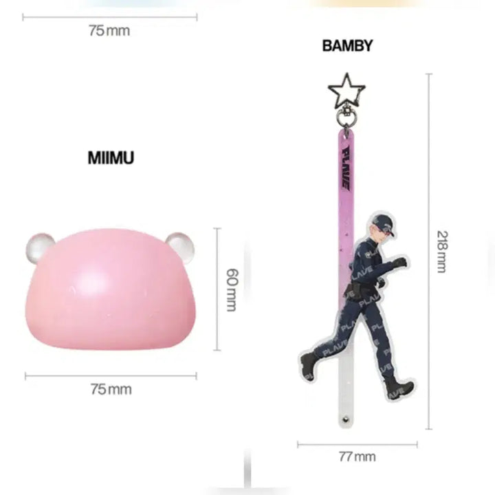 [BUNJANG] PLAVE Bambi Acrylic Stick Keyring + Mimmy Stress Ball / 플레이브 밤비 아크릴 스틱 키링 + 미므 스트레스볼