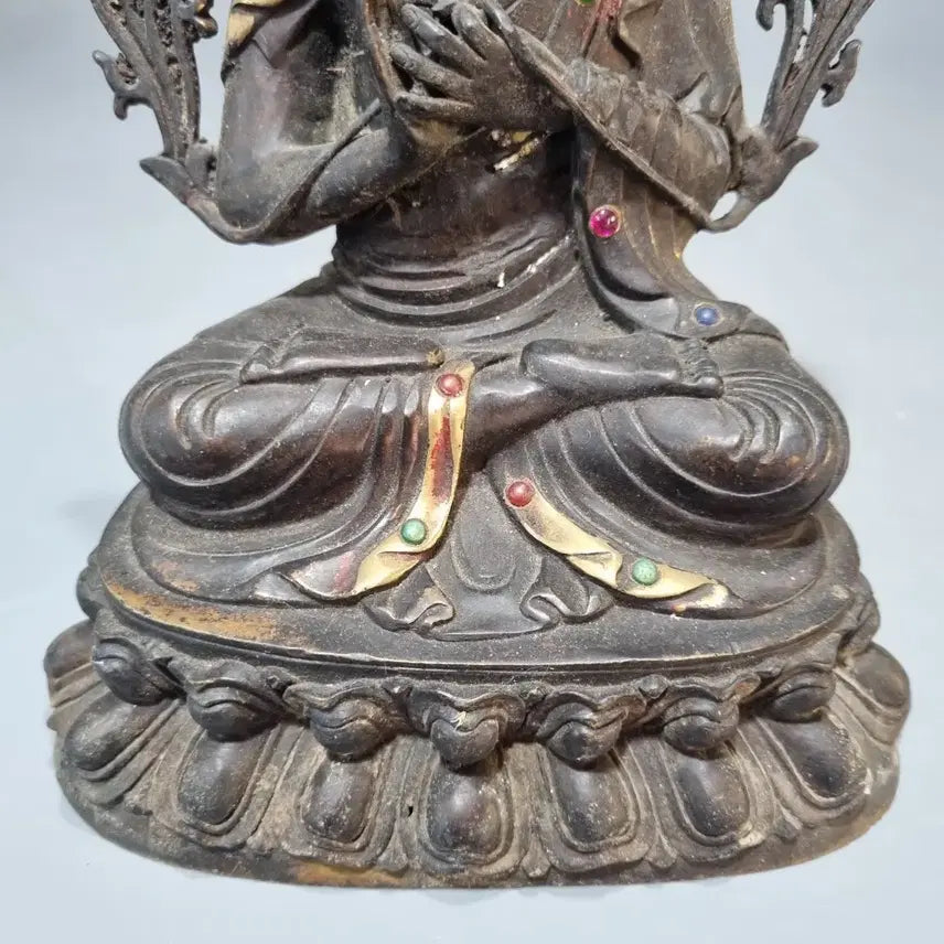 [BUNJANG] Tibetan Bronze Seated Buddha Statue / 동불상 동상 좌상 장식품. 고21