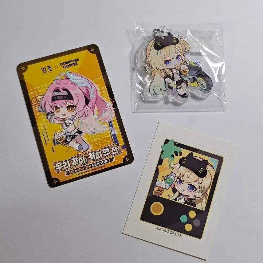 [BUNJANG] Meijo Compose Rinne Keyring, Sticker &amp; Aimers Photocard Bundle Set / 명조 컴포즈 린네 키링, 스티커 + 에이메스 포카 (일괄)