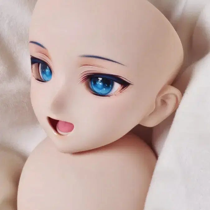 [BUNJANG] DDH-07 Makeup Open Mouth Half-Opened Eyes Doll Head (Fresh Normal Color) / ㅊㅋ님 메이크업 ddh-07 팝니다