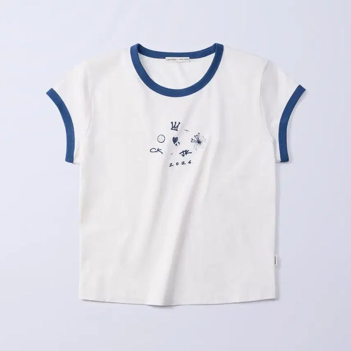 [SOLD OUT] 캘빈클라인 CK 정국 콜라보 그래픽 링거 베이비 반팔 티셔츠(미개봉)