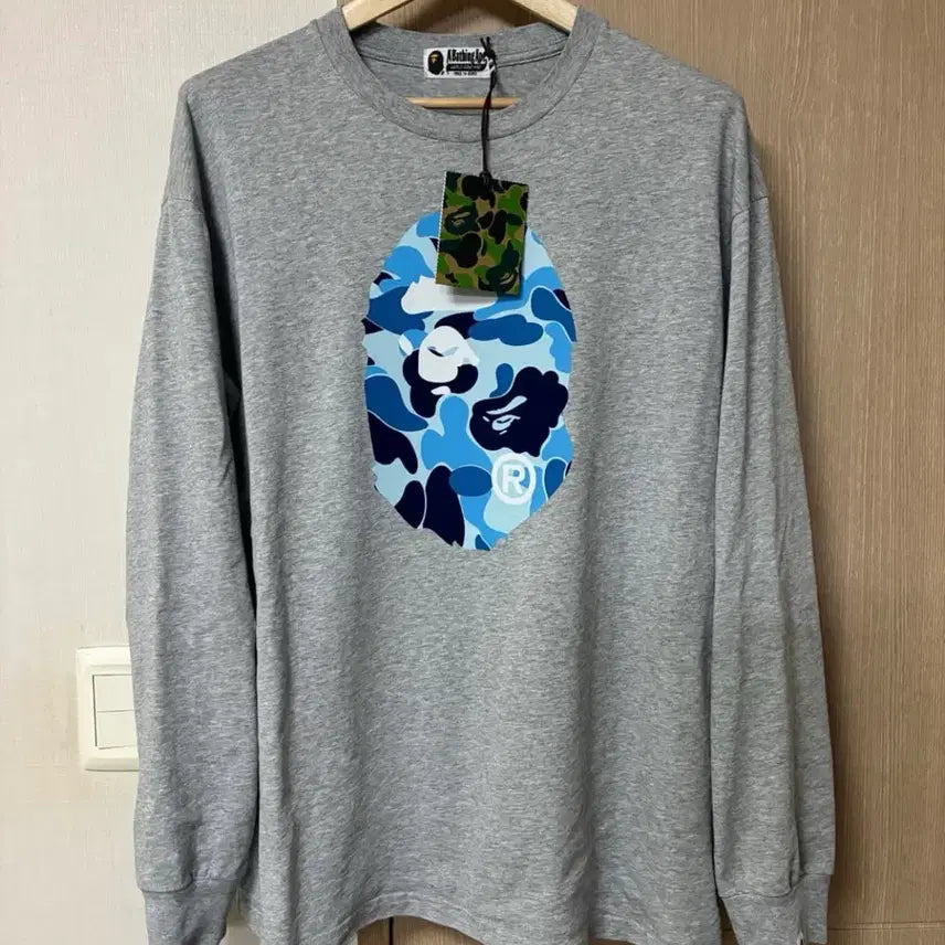 [BUNJANG] A Bathing Ape ABC Camo Long Sleeve T-Shirt Grey/Blue L / [L]베이프 abc카모 롱슬리브 그레이/블루