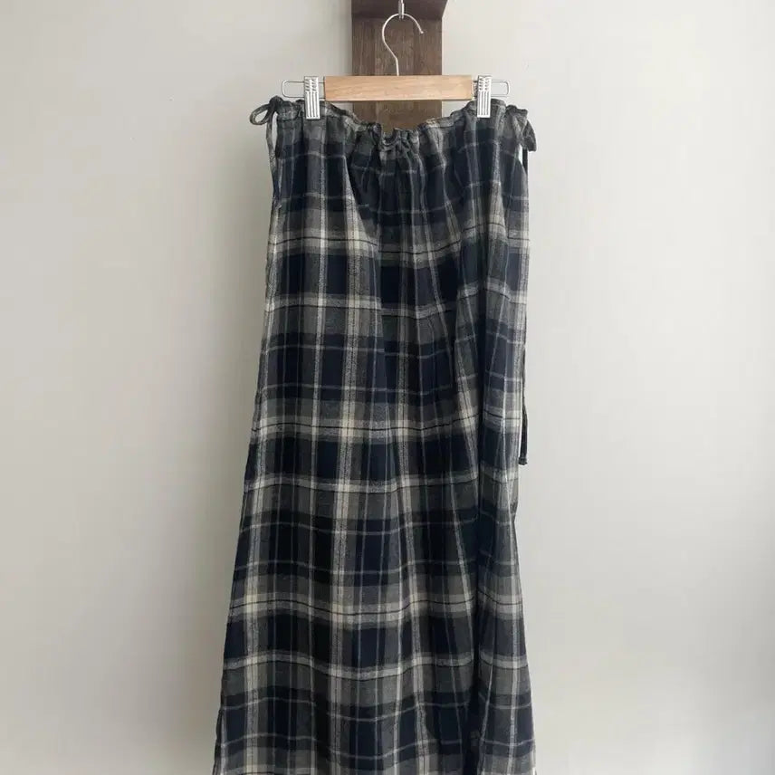 [BUNJANG] Check Long Skirt / 체크 롱 스커트