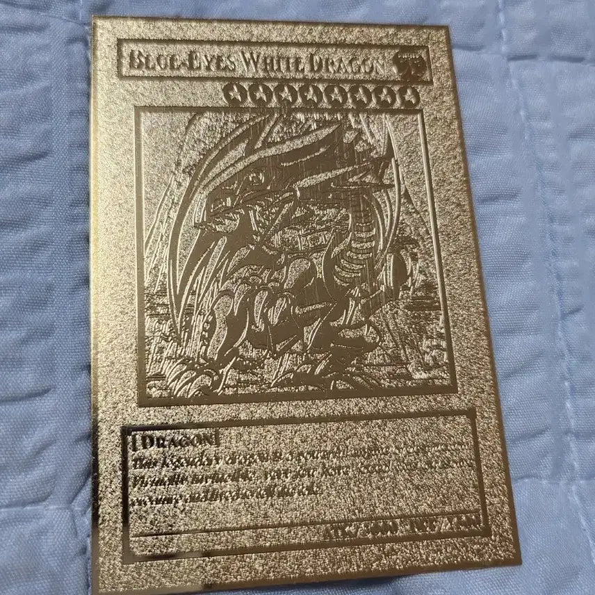 [BUNJANG] Yu-Gi-Oh! Blue-Eyes White Dragon Golden Stainless Steel Card / 유희왕 푸른눈의백룡 금색 스테인리스 카드