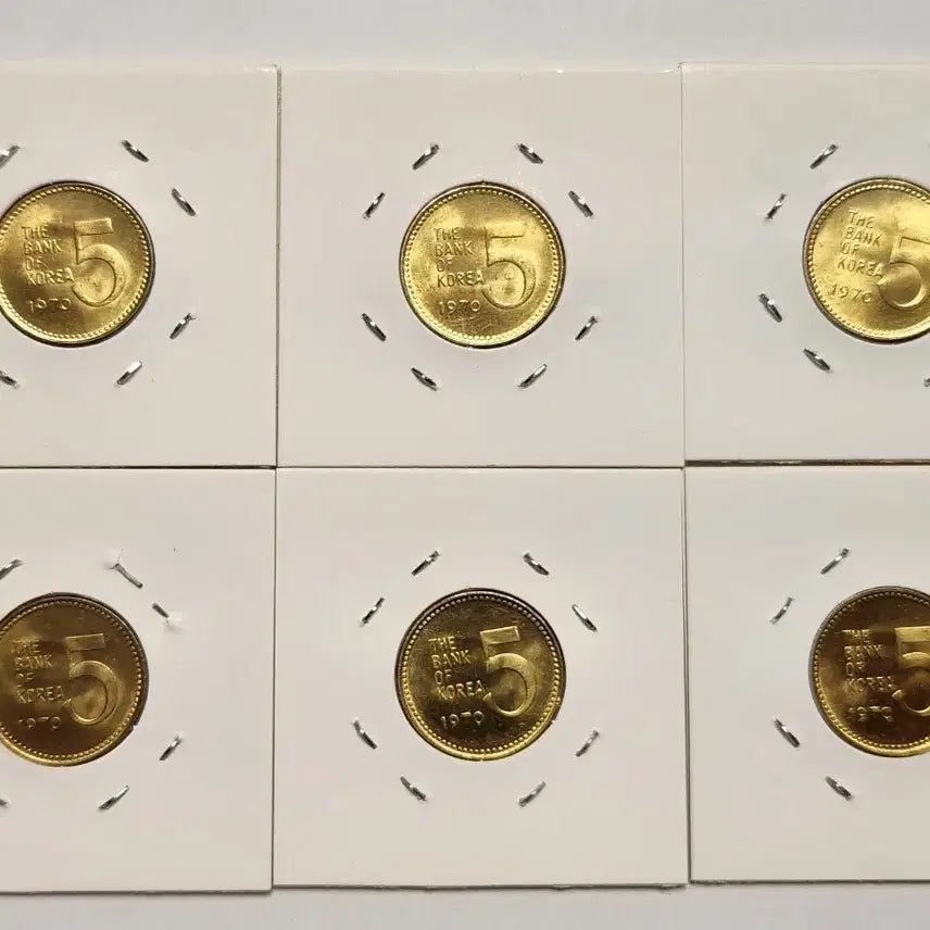 [BUNJANG] 1970 5 Won Coins (6-Piece Set) / 미사용/1970년  5원 6점