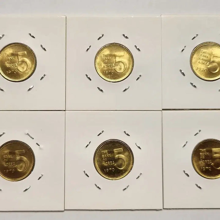 [BUNJANG] 1970 5 Won Coins (6-Piece Set) / 미사용/1970년  5원 6점