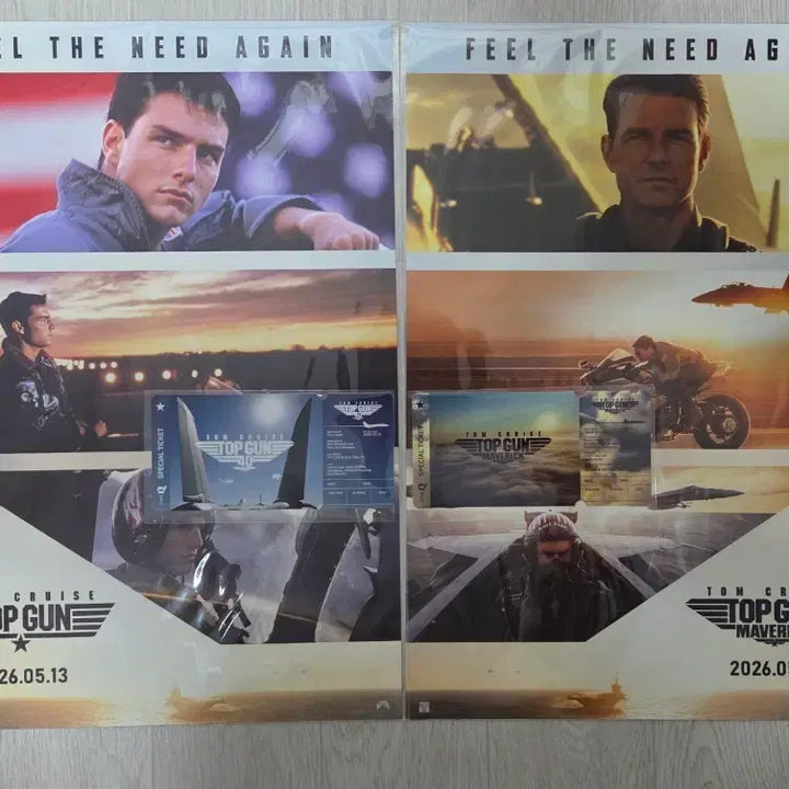 [BUNJANG] Top Gun &amp; Top Gun: Maverick Poster Set with Special Tickets / 탑건, 탑건: 매버릭 포스터 2종 + 스페셜티켓 2종 일괄