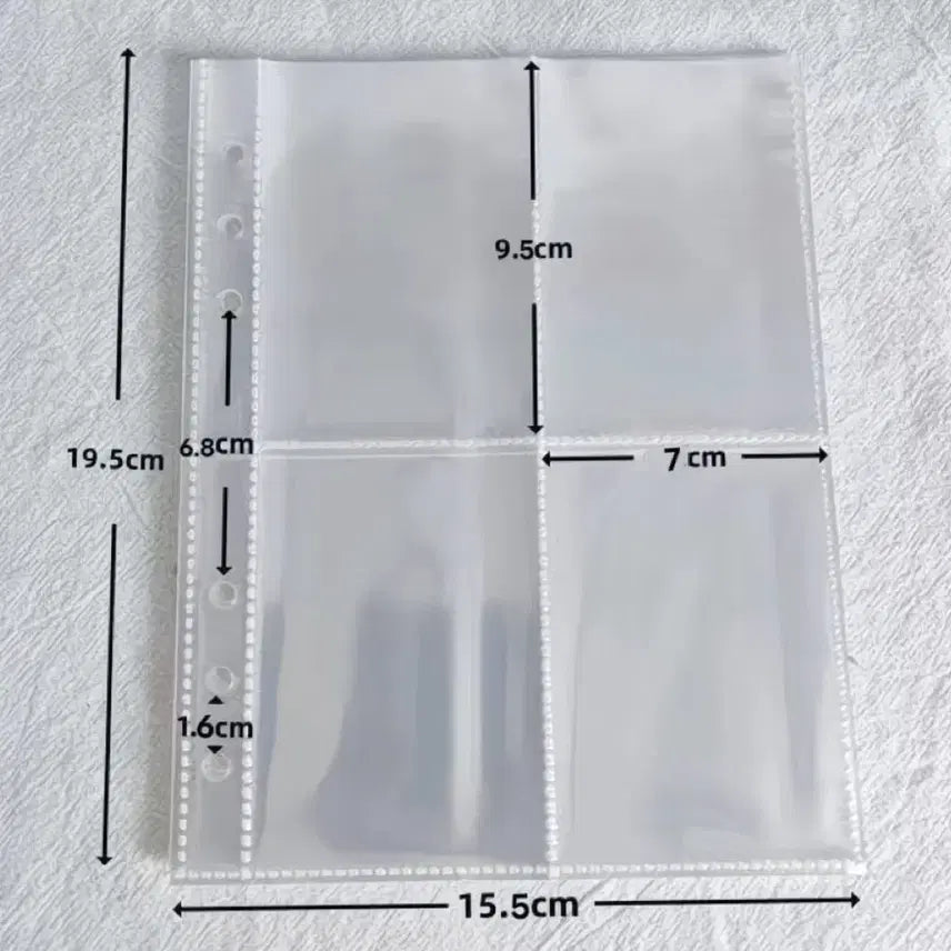 [BUNJANG] A5 Binder Double-Sided 4-Pocket Photocard Sleeves (20 Sheets) / 20장 6공 A5 바인더 양면 속지 4포켓 포카