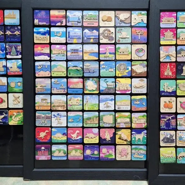 [BUNJANG] Wooden Travel Magnets (Set of 174) / 마그넷