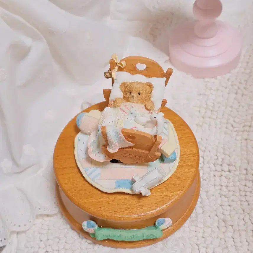 [BUNJANG] Cherished Teddies Baby Teddy Bear Music Box Antique Decor Classic Toy / 체리쉬드테디즈 빈티지 테디베어 오르골 앤틱 소품 고전 완구