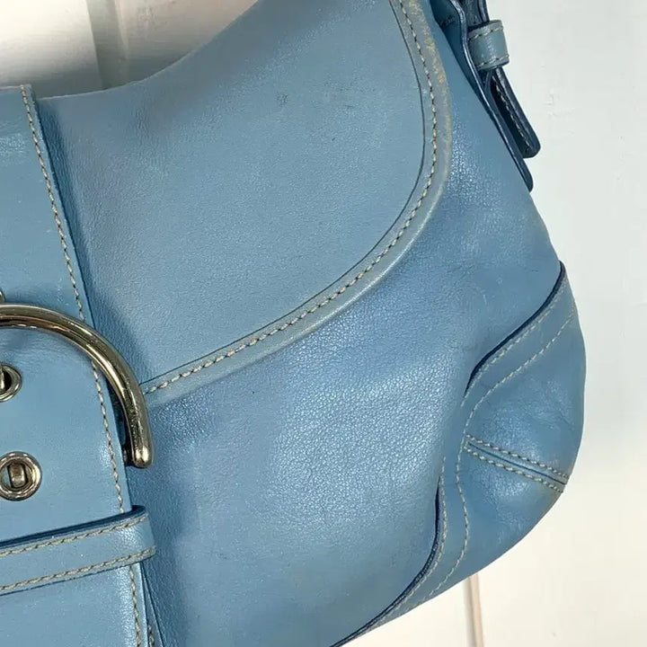 [BUNJANG] Coach Sky Blue Buckle Shoulder Bag / SALE 희귀 Coach 스카이 블루 버클 숄더백