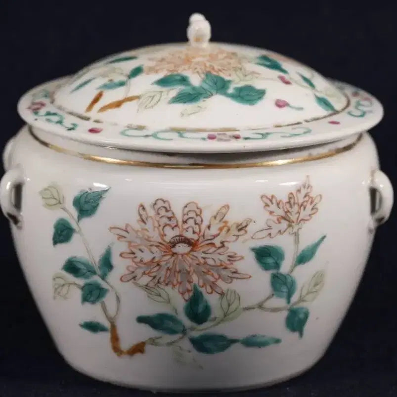 [BUNJANG] Qing Dynasty Famille Rose Covered Jar with Four Creature Motif / 청나라 분채 유개호 고급 사귀호 항아리 도자기 백자