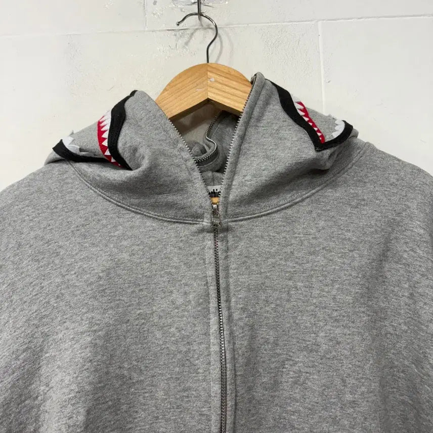 [BUNJANG] BAPE Shark Full Zip Hoodie Grey / 베이프 샤크 후드집업 그레이