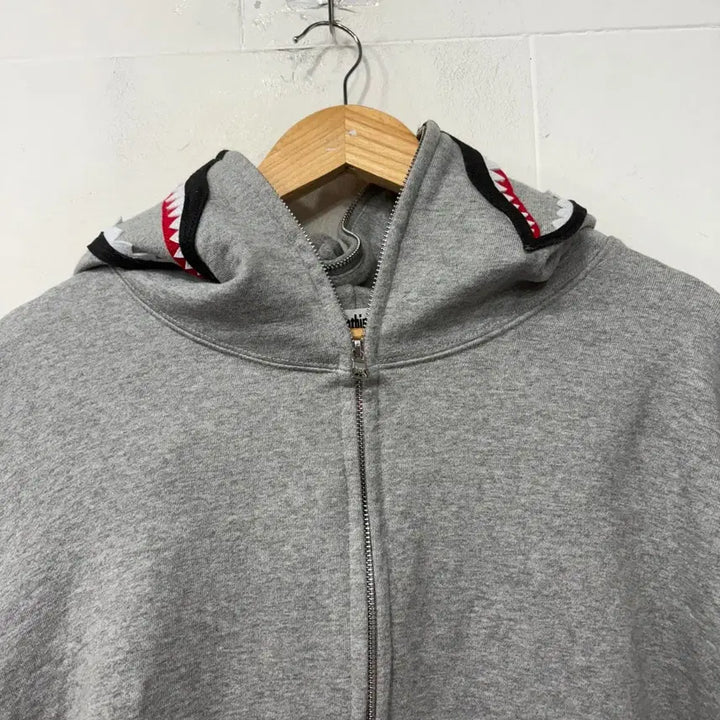 [BUNJANG] BAPE Shark Full Zip Hoodie Grey / 베이프 샤크 후드집업 그레이