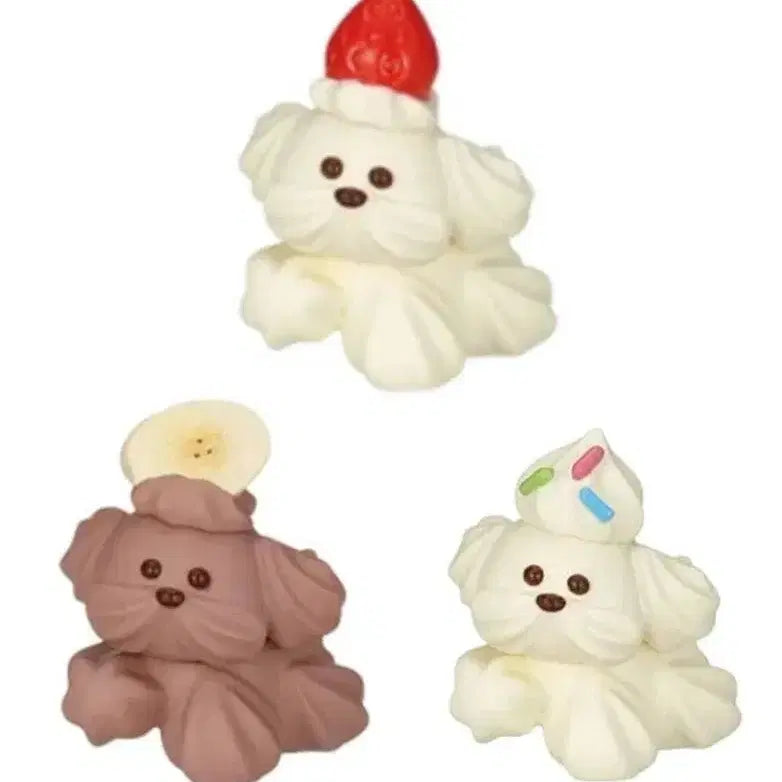 [BUNJANG] Fruit Cream Dog Gacha Figure Set / 새상품) 후르츠 과일 생크림 강아지 가챠 피규어 세트 인형 인테리어 소품