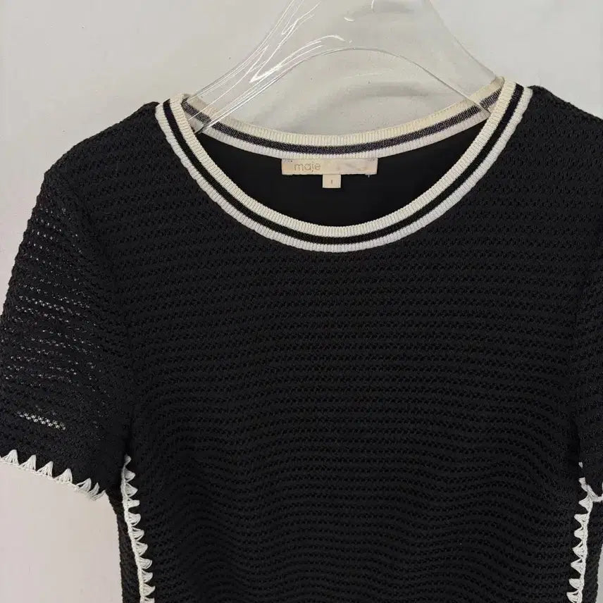 [BUNJANG] Maje Stitch Point Short Sleeve Dress / 마쥬 스티치 포인트 반팔 원피스