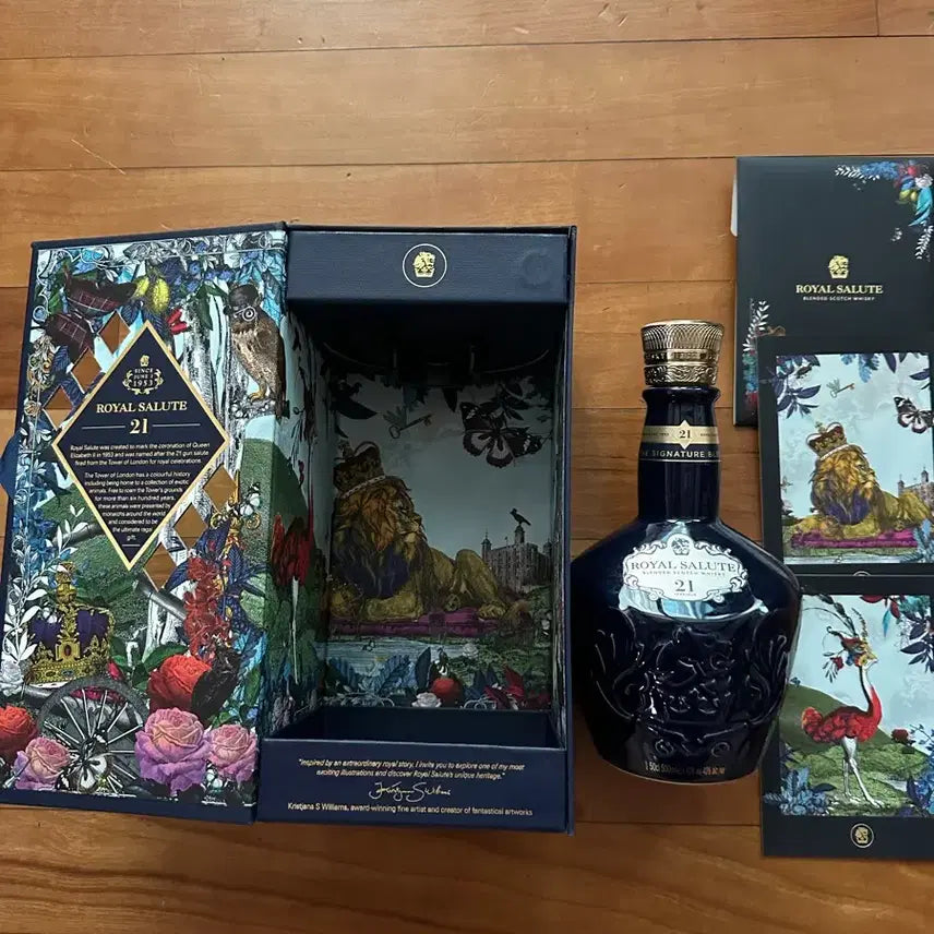 [BUNJANG] Royal Salute 21 Year Old Empty Bottle Box Card Set / 로얄살루X 21년 공병 상자 카드
