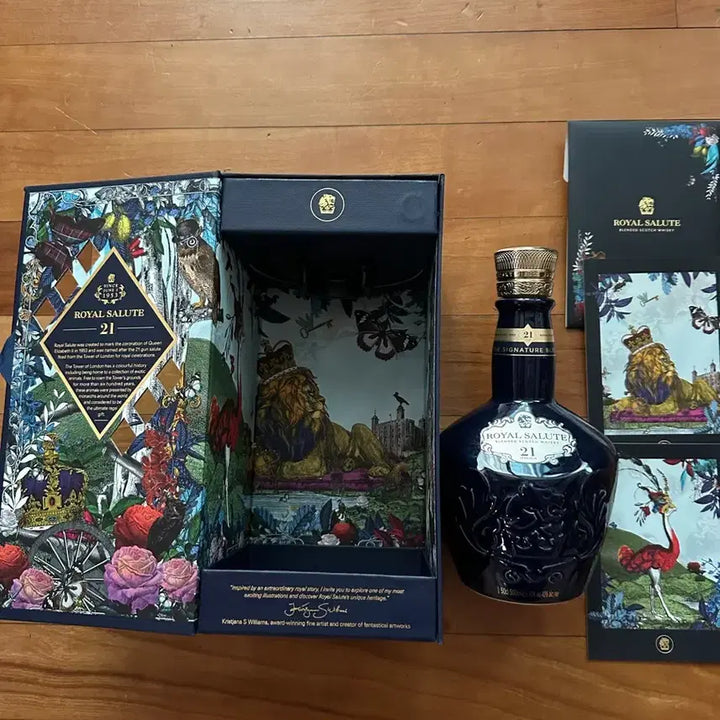 [BUNJANG] Royal Salute 21 Year Old Empty Bottle Box Card Set / 로얄살루X 21년 공병 상자 카드