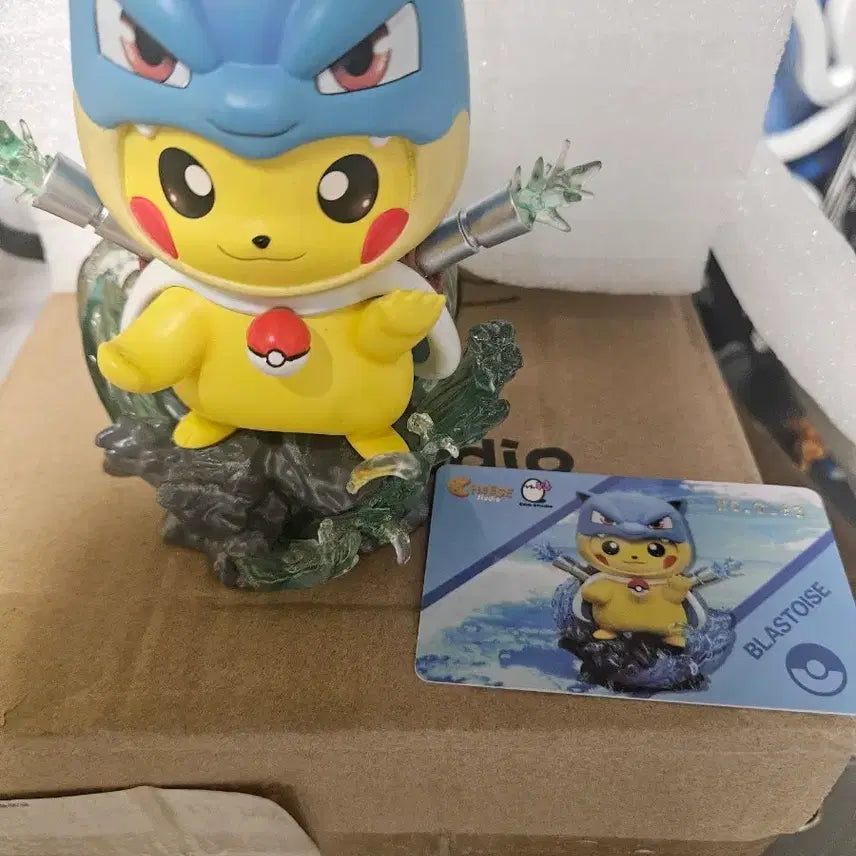 [BUNJANG] Pikachu Blastoise Resin Figure (Panchu Series) / 피카츄 거북왕 레진입니다.(판쵸츄)
